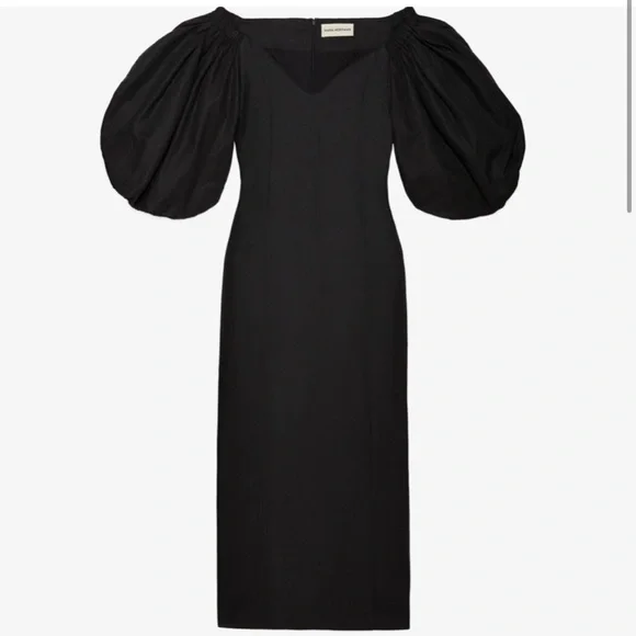 Mara Hoffman Midi Linen-Blend Namari Puff-Sleeve Dress - Picture 5 of 10